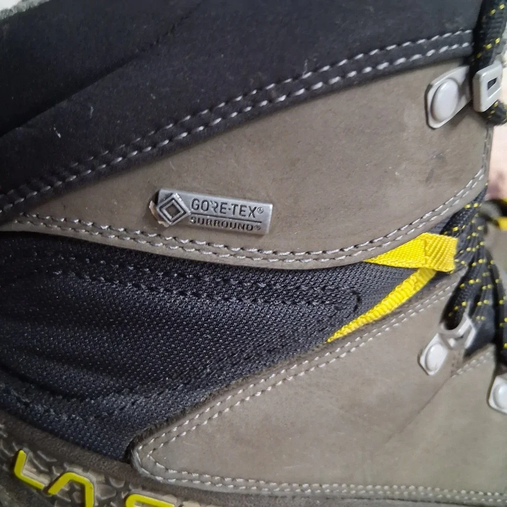 La Sportiva Nucleo High II GTX Hiking Boots Mens Grey Yellow Gore-Tex sz 13